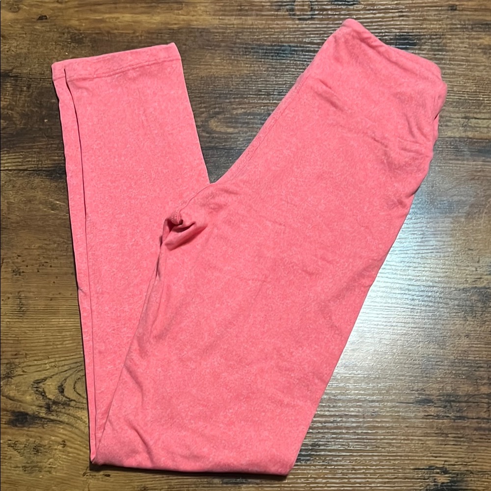 LuLaRoe Pink Leggings with Stretchy Fabric and Wide Waistband